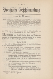 Preußische Gesetzsammlung. 1907, Nr. 26 (1 Juli)