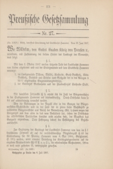 Preußische Gesetzsammlung. 1907, Nr. 27 (6 Juli)