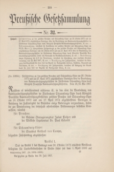 Preußische Gesetzsammlung. 1907, Nr. 32 (30 Juli)