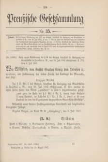 Preußische Gesetzsammlung. 1907, Nr. 35 (19 August)