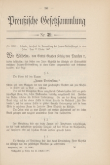 Preußische Gesetzsammlung. 1907, Nr. 39 (22 Oktober)