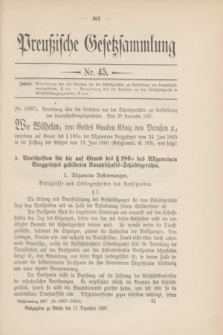 Preußische Gesetzsammlung. 1907, Nr. 45 (11 Dezember)