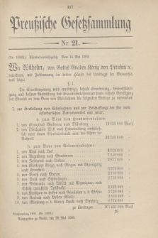Preußische Gesetzsammlung. 1908, Nr. 21 (29 Mai)