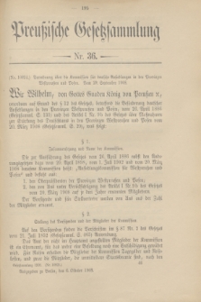 Preußische Gesetzsammlung. 1908, Nr. 36 (6 Oktober)