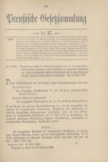 Preußische Gesetzsammlung. 1908, Nr. 37 (20 November)