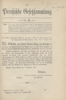 Preußische Gesetzsammlung. 1908, Nr. 41 (31 Dezember)