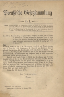 Preußische Gesetzsammlung. 1909, Nr. 1 (26 Januar)