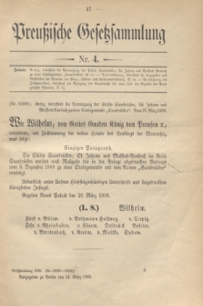 Preußische Gesetzsammlung. 1909, Nr. 4 (31 März)