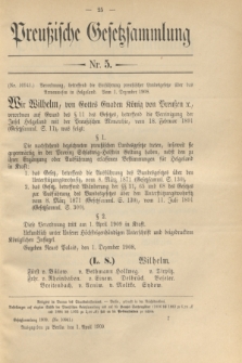 Preußische Gesetzsammlung. 1909, Nr. 5 (1 April)