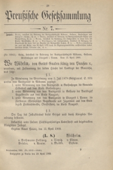 Preußische Gesetzsammlung. 1909, Nr. 7 (29 April)