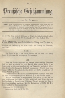 Preußische Gesetzsammlung. 1909, Nr. 8 (12 Mai)