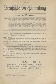 Preußische Gesetzsammlung. 1909, Nr. 15 (26 Juni)
