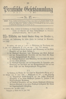 Preußische Gesetzsammlung. 1909, Nr. 17 (30 Juni)