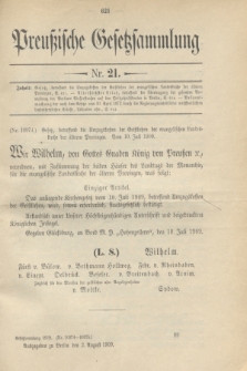 Preußische Gesetzsammlung. 1909, Nr. 21 (2 August)