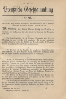 Preußische Gesetzsammlung. 1909, Nr. 23 (3 August)