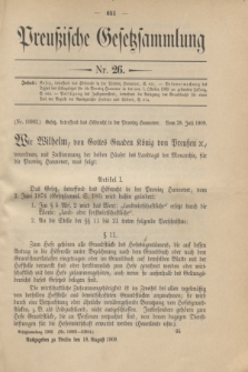 Preußische Gesetzsammlung. 1909, Nr. 26 (18 August)