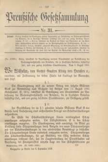 Preußische Gesetzsammlung. 1909, Nr. 31 (8 September)