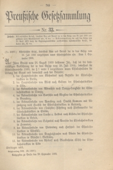 Preußische Gesetzsammlung. 1909, Nr. 33 (29 September)