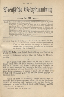 Preußische Gesetzsammlung. 1909, Nr. 34 (25 Oktober)