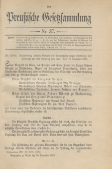 Preußische Gesetzsammlung. 1909, Nr. 37 (30 November)