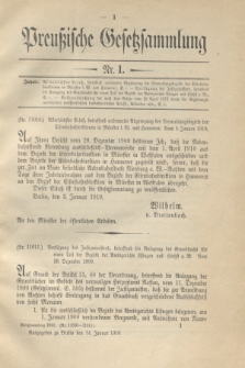 Preußische Gesetzsammlung. 1910, Nr. 1 (14 Januar)