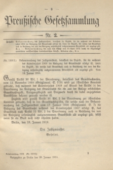 Preußische Gesetzsammlung. 1910, Nr. 2 (29 Januar)