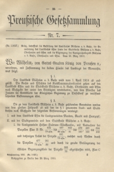 Preußische Gesetzsammlung. 1910, Nr. 7 (29 März)