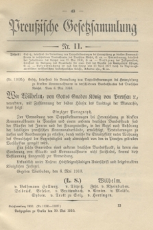Preußische Gesetzsammlung. 1910, Nr. 11 (20 Mai)