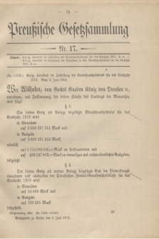 Preußische Gesetzsammlung. 1910, Nr. 17 (6 Juni)