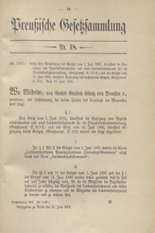 Preußische Gesetzsammlung. 1910, Nr. 18 (21 Juni)