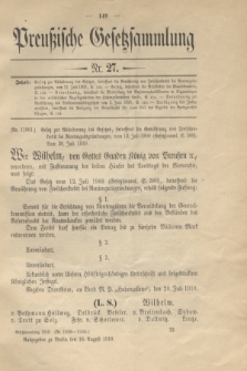 Preußische Gesetzsammlung. 1910, Nr. 27 (16 August)