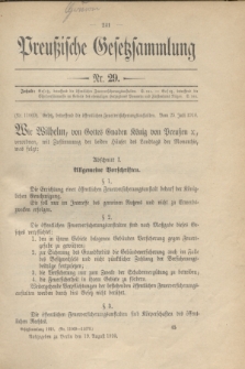 Preußische Gesetzsammlung. 1910, Nr. 29 (19 August)