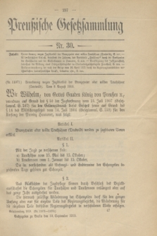 Preußische Gesetzsammlung. 1910, Nr. 30 (10 September)