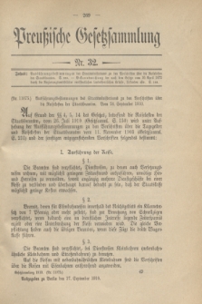 Preußische Gesetzsammlung. 1910, Nr. 32 (27 September)