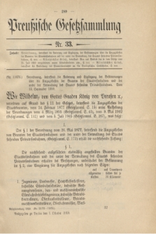 Preußische Gesetzsammlung. 1910, Nr. 33 (1 Oktober)