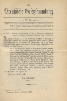Preußische Gesetzsammlung. 1910, Nr. 34 (13 Oktober)