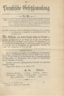 Preußische Gesetzsammlung. 1910, Nr. 35 (31 Oktober)