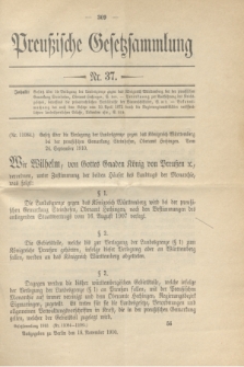 Preußische Gesetzsammlung. 1910, Nr. 37 (18 November)