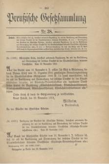 Preußische Gesetzsammlung. 1910, Nr. 38 (29 November)