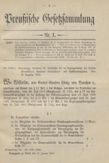 Preußische Gesetzsammlung. 1911, Nr. 1 (14 Januar)