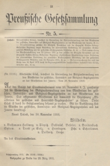 Preußische Gesetzsammlung. 1911, Nr. 5 (23 März)