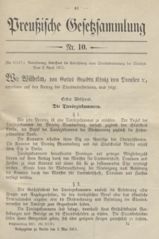 Preußische Gesetzsammlung. 1911, Nr. 10 (1 Mai)