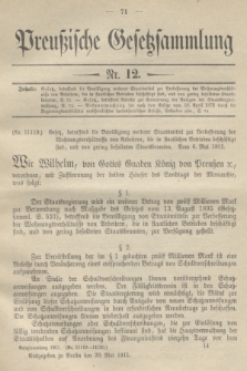 Preußische Gesetzsammlung. 1911, Nr. 12 (29 Mai)