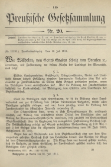 Preußische Gesetzsammlung. 1911, Nr. 20 (31 Juli)