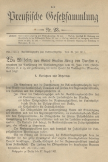 Preußische Gesetzsammlung. 1911, Nr. 23 (17 August)