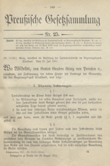 Preußische Gesetzsammlung. 1911, Nr. 25 (26 August)