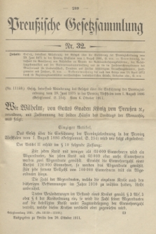 Preußische Gesetzsammlung. 1911, Nr. 32 (20 Oktober)