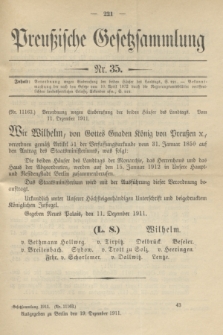 Preußische Gesetzsammlung. 1911, Nr. 35 (19 Dezember)