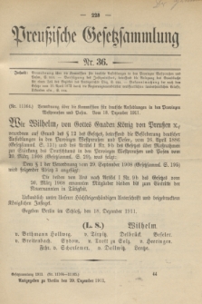 Preußische Gesetzsammlung. 1911, Nr. 36 (29 Dezember)