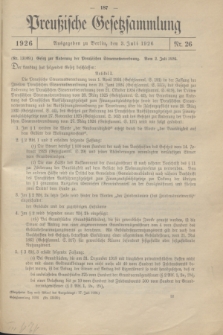 Preußische Gesetzsammlung. 1926, Nr. 26 (3 Juli)
